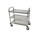 送料無料 ワゴン ステンレス サービスワゴン 3段 Mサイズ 防振 総耐荷重約100kg ステンレスワゴン キッチンワゴン キャスター付き ストッパー付き バン...