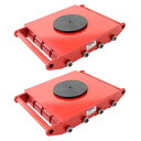 送料無料 マシンローラー 耐荷重約24t ポリウレタン製ホイール 2台 2台セット 360° ターンテーブル 回転台 運搬ローラー 運搬マシンローラー 重量物 ...