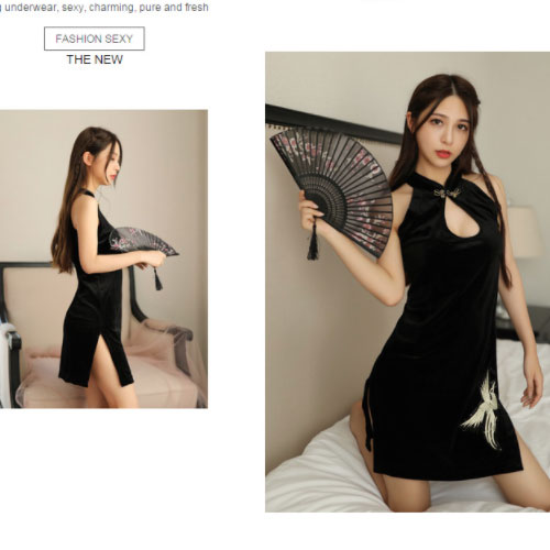 樂天商城 - 送料無料「沖縄＆離島は対象外」　コスプレ「チャイナ　ベロア　ミニ　ドレス」　Tバック　ショーツ付　チャイナドレス　ナイトドレス　金刺繍　花魁　勝負服　キャバドレス　　パーティー　セクシー　撮影会　衣装　ランキング獲得　【smtb-k】　【w4】