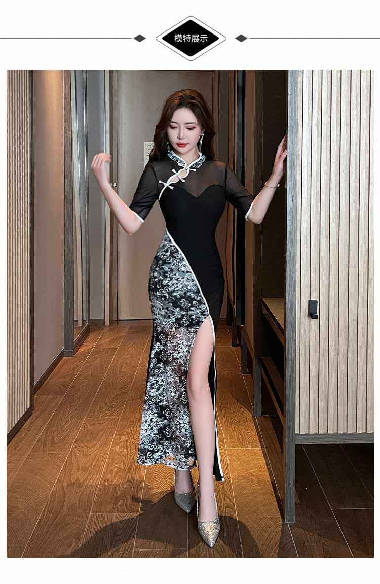 Malymoon：レディローズディープスリットチャイナ 楽天市場】チャイナドレス スリット深いの通販