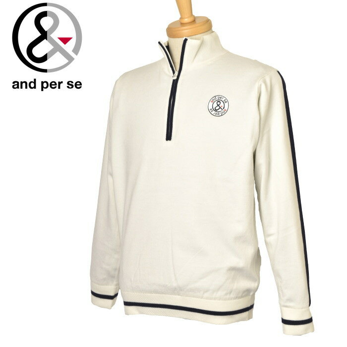 20％OFFセールアンパスィ and per seハーフジップセーター メンズ 2023秋冬新作 送料無料M-L-LL トップス ゴルフ アンパスィ モックネック