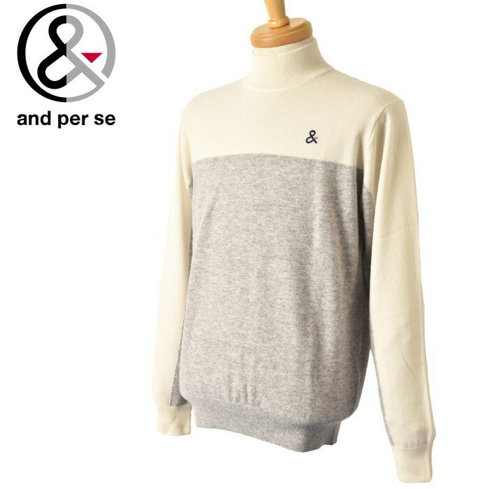 20%OFFセールアンパスィ and per seカシミヤ ハイネックセーター メンズ ゴルフウェア 2023秋冬新作 送料無料M-L-LL トップス ゴルフ ...