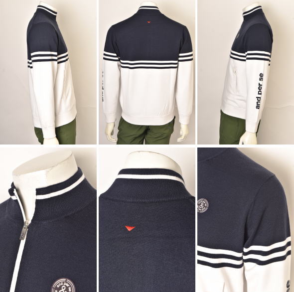 20％OFFセールアンパスィ and per seジップアップニットブルゾン メンズ ゴルフウェア 2024秋冬新作 送料無料M-L-LL トップス ゴルフ アンパスィ最強配送 アウトレット