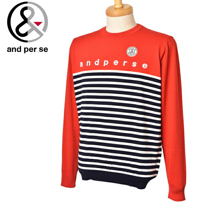 20%OFFセールアンパスィ and per seクルーネックセーター メンズ ゴルフウェア 2024春夏新作 送料無料M-L-LL トップス ゴルフ アンパス...