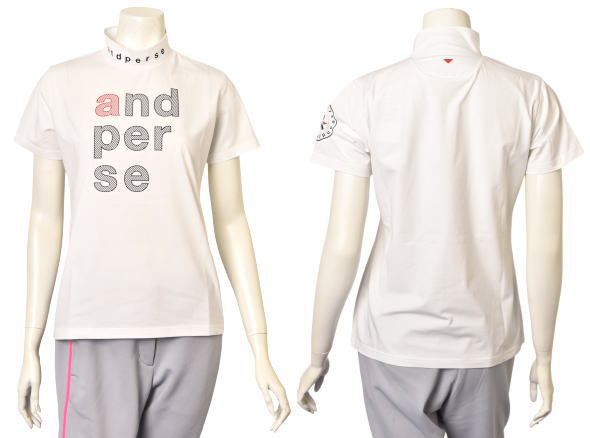 アンパスィ and per se半袖ハイネックシャツ レディース 2025春夏新作 送料無料M-L-LL トップス ゴルフ アンパスィ モックネック最強配送