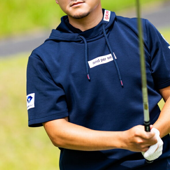 アンパスィ and per se半袖フーディーパーカー メンズ 2025秋冬新作 送料無料M-L-LL トップス ゴルフ アンパスィ最強配送