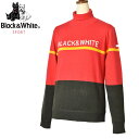 50%OFFセールブラック&ホワイト ゴルフ Black&Whiteタートルネックセーター レディース 2023秋冬新作 送料無料M-L トップス ブラック ア...