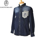 カステルバジャック CASTELBAJAC異素材使いボタンダウンシャツ デニム切替シャツ メンズ 2024秋冬新作 送料無料M-L-LL トップス カステル バ...