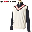 50%OFFセールMUスポーツ ゴルフ M・U SPORTSVネックニットベスト レディース 2023秋冬新作 送料無料M-L-LL トップス エムユースポーツ...