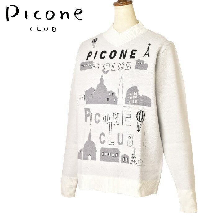 ●メーカー希望小売価格はメーカー商品タグに基づいて掲載しています ピッコーネクラブ 【PICONE CLUB】オリジナリティ溢れる“archivio”（アルチビオ）という ニックネームの司祭のキャラクターがトレードマークとして 使われているピッコーネは、上品で遊び心感じさせる イタリアン エレガンス カジュアルを展開しています。 ゴルフを意識したスポーツウェアとグッズは、 ピッコーネらしい楽しいデザインと機能性で人気を博しています。●当店でのお買い物メリットメリット1・すべての商品が正規品。安心してお買い物頂けます。ライセンスブランドは正規取扱いメーカーの正規品、輸入ブランドは正規輸入代理店のお品物をそろえております。メリット2・15時までのご注文は当日発送。お住まいの住所によっては最短で翌日にお届け出来ます。毎日営業しておりますので、お急ぎのお買い物にとても便利です。（1/1.2は除く）メリット3・ギフト包装全品無料。大切な日に最高のお品を。プレゼント ギフト gift 贈り物 贈答品 無料ラッピング 誕生日 バースデー クリスマス　敬老の日 記念品 記念日 定年退職記念品 コンペ景品 景品 賞品 粗品 内祝 内祝い お祝い返し お返し お礼 御礼 お中元 御中元 お歳暮　御歳暮 お年賀 御年賀 お正月 入学 卒業 旅行 成人式 就職祝い 昇進祝い 退職祝い 快気祝い 初老祝い 還暦祝い 古稀祝い 喜寿祝い 傘寿祝い　米寿祝い 卒寿祝い 白寿祝い 長寿祝い 金婚式 銀婚式 ダイヤモンド婚式 結婚記念日 土日祝営業 男性 女性 男女兼用 メンズ レディース ユニセックス父の日 母の日 バレンタインデー ホワイトデー 等のすべてのイベントにご用命ください。リラックスウェアからスポーツウェアまでイタリア感覚のライフスタイルを提案するピッコーネクラブ。ゴルフを意識したスポーツウェアとグッズは、ピッコーネらしい楽しいデザインと機能性で人気が急上昇。 イラストを編み込んだVハイネックニットプルオーバー。 Vネック×ハイネックの変形襟がアクセント。 引っかかりのない滑らかな風合いが心地よいアイテム。 ● Detail ・実物の色と若干異なって見える場合があります。予めご了承ください。 ● Color Variation ・写真をクリックすると商品ページに移動します。 ● 商品詳細 ブランド ピッコーネクラブPICONE CLUB カラー ホワイト 素材 アクリル37％ レーヨン23％ ポリエステル22％ ナイロン18％ ● サイズスペック サイズ M(01) L(02) 身幅 45cm 48cm 肩幅 36cm 39cm 着丈 57cm 59cm 袖丈 58cm 59cm ・実物を巻尺で採寸したものです。 ・採寸寸法について詳しくは コチラ をご確認くださいませ。 ・店頭でも販売させていただいております。売り違いの際はご容赦願います。