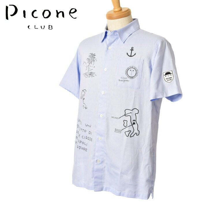 30％OFFセールピッコーネ クラブ PICONE CLUB半袖シャツ メンズ 2024春夏新作 送料無料M-L-LL トップス ピッコーネクラブ