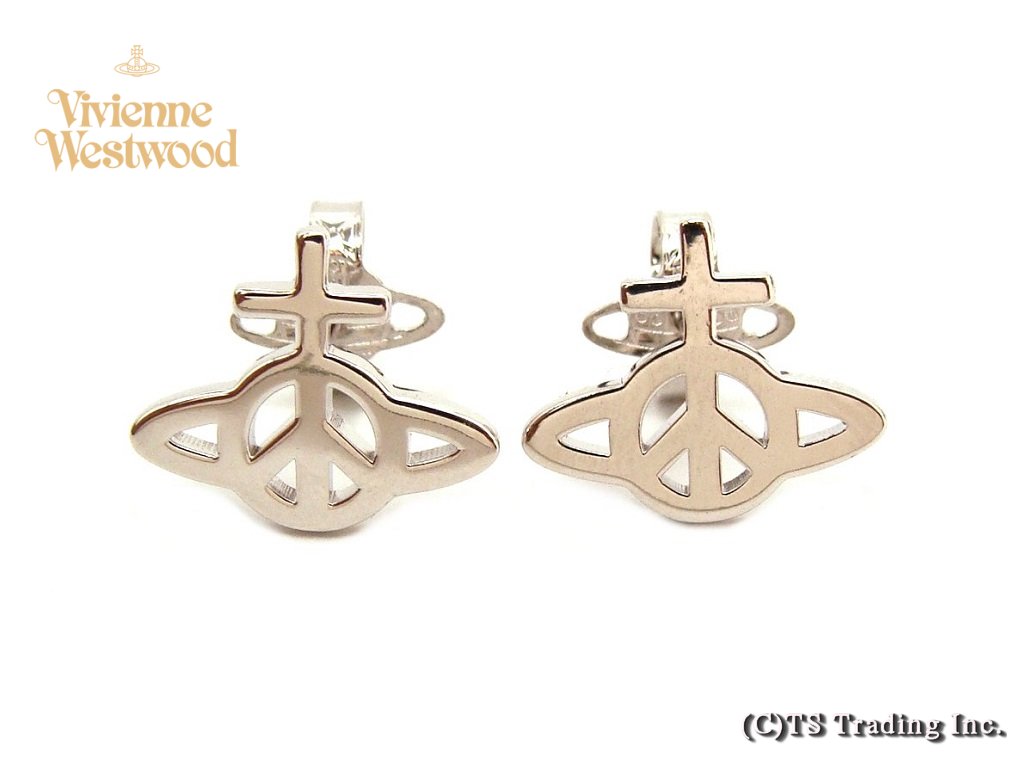 Vivienne Westwood ヴィヴィアンウエストウッド★Peace Orb Stud Pierced Earrings ☆ピースマーク CND オーブ ピアス (SV)【あす楽対応】【YDKG-k】【W3】【送料無料】【smtb-k】