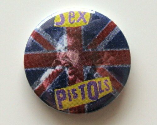 ◆Sex Pistols mcg Union Jack◆ピストルズ・パンク☆ロゴ 缶バッジ◆London ストリート マーケットから直輸入♪