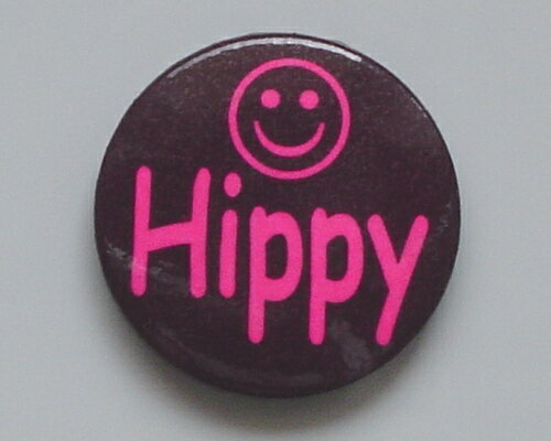 ◆Hippy Smile PK◆ヒッピー・スマイル柄☆ロゴ 缶バッジ◆London ストリート マーケットから直輸入♪