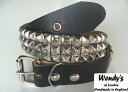 ★WENDY'S★ウェンディーズ★正規 イギリス製3-Row Small Pyramid Stud Belt3連スモール ピラミッド スタッズ ベルト【あす楽対応】【YDKG-k】【W3】【送料無料】【smtb-k】