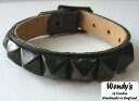 ★WENDY 039 S★ウェンディーズ★正規 イギリス製1-Row Small Pyramid Buckled Wrist Band1連スモール ピラミッド バックル リストバンド(BK/BK)【YDKG-k】【W3】