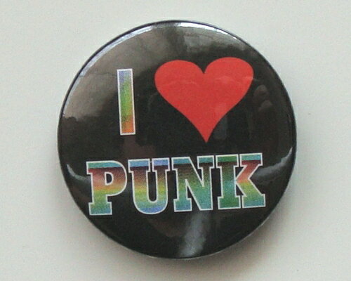 ◆I Love Punk◆アイ ラブ パンク☆ロゴ 缶バッジ◆London ストリート マーケットから直輸入♪