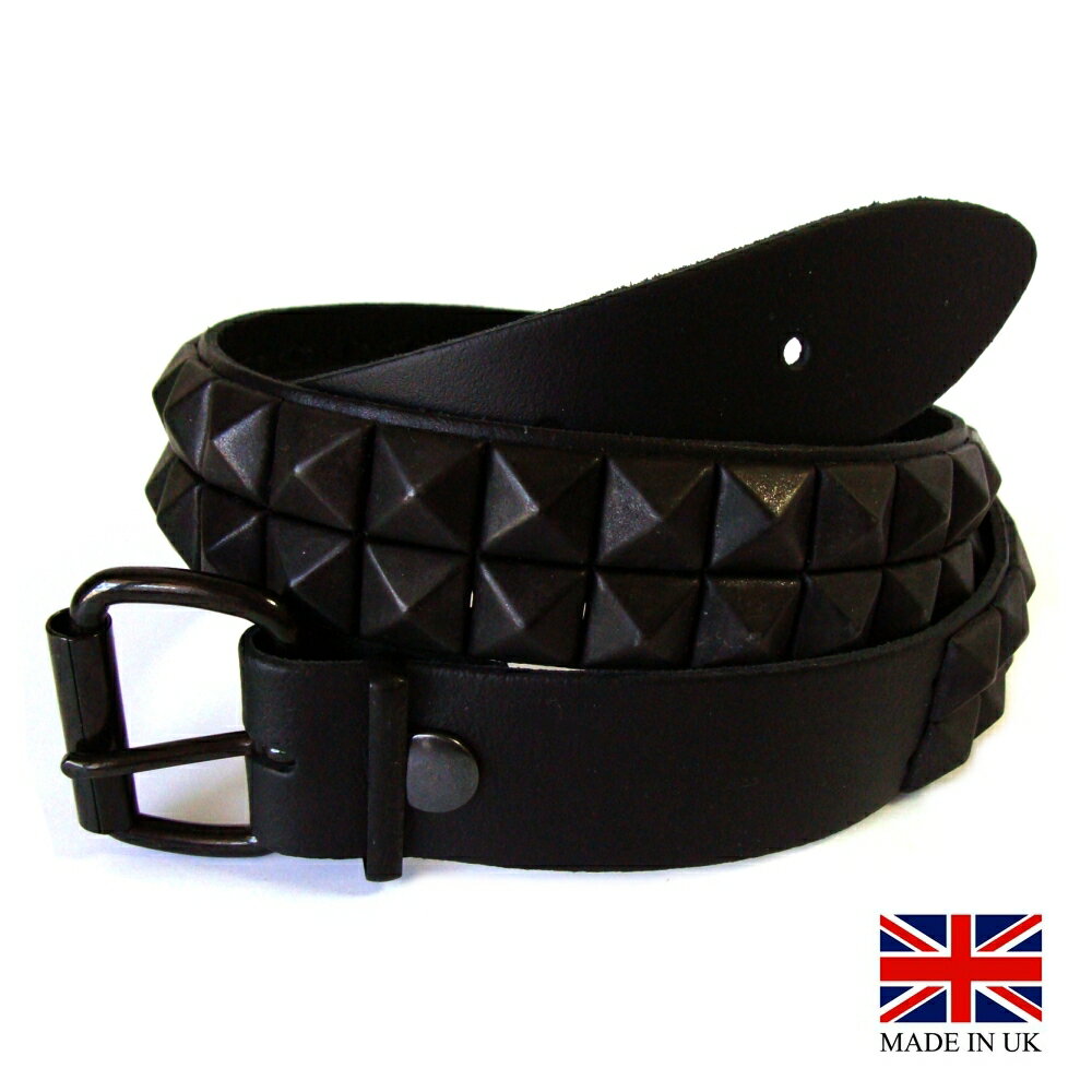 ꥹ2-RowLargePyramidStudBelt2Ϣ顼ԥߥåɥåƥ٥(BK/BK)MadeinUKڤбۡYDKG-kۡW3̵ۡۡsmtb-k