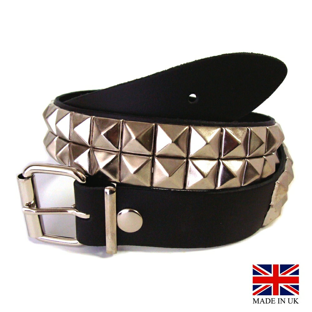 ꥹ2-RowLargePyramidStudBelt2Ϣ顼ԥߥåɥåƥ٥(SV/BK)MadeinUKڤбۡYDKG-kۡW3̵ۡۡsmtb-k