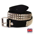 ꥹ3-RowSmallPyramidStudBelt3Ϣ⡼ԥߥåɥåƥ٥(SV/BK)MadeinUKڤбۡYDKG-kۡW3̵ۡۡsmtb-k