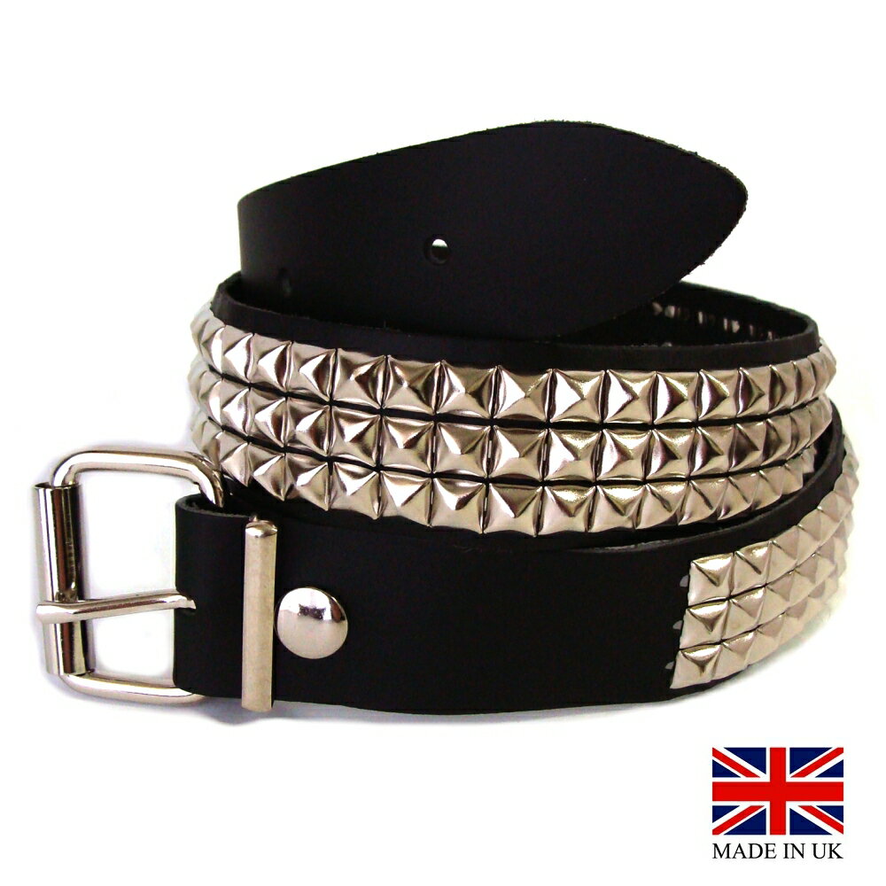 ꥹ3-RowSmallPyramidStudBelt3Ϣ⡼ԥߥåɥåƥ٥(SV/BK)MadeinUKڤбۡYDKG-kۡW3̵ۡۡsmtb-k