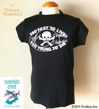 Vivienne Westwood ヴィヴィアンウエストウッド ★Worlds End Too Fast To Live Cap sleeve Tee☆ワ—ルズエンド Tシャツ(BK)【あす楽対応】【YDKG-k】【W3】【送料無料】【smtb-k】