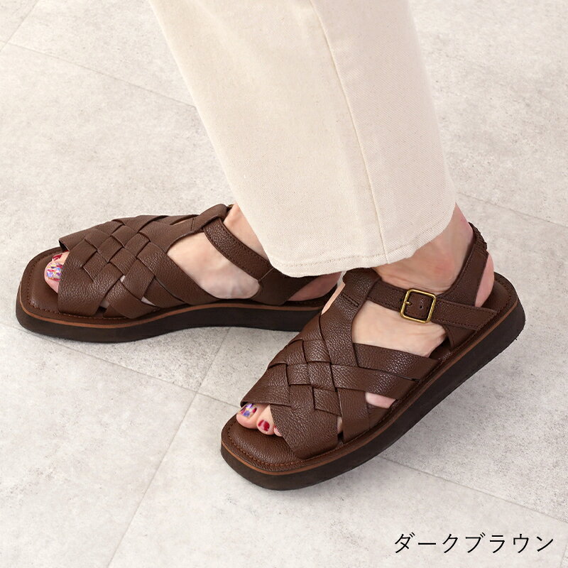 楽天市場】本革（カラーブラウン）（サンダル｜レディース靴）：靴の通販