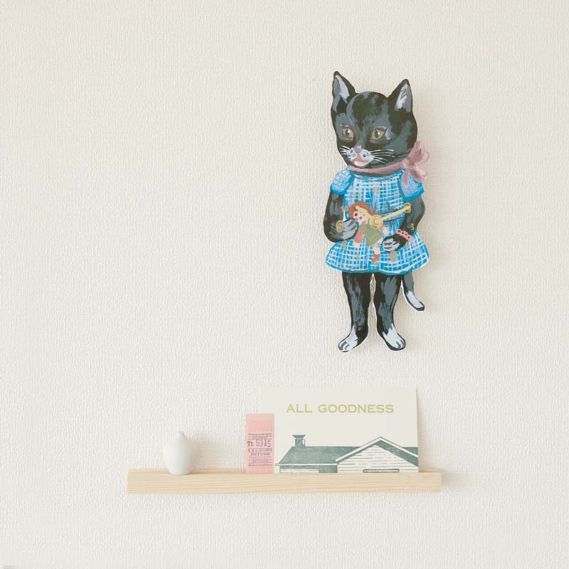 ナタリーレテ ダイカットクロック ブラックキャット Nathalie Lete Diecut Clock Black Cat 壁掛け時計 時計 ねこ 猫 黒猫 [2]