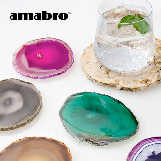 アマブロ amabro CRYSTAL COASTER アマブロ クリスタルコースター 天然石 メノウ 瑪瑙 ギフト コースター 石 【あす楽対応_東海】