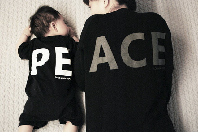 Love & Peace ロンパース Design Against Trend Navy/NATURAL 80cm