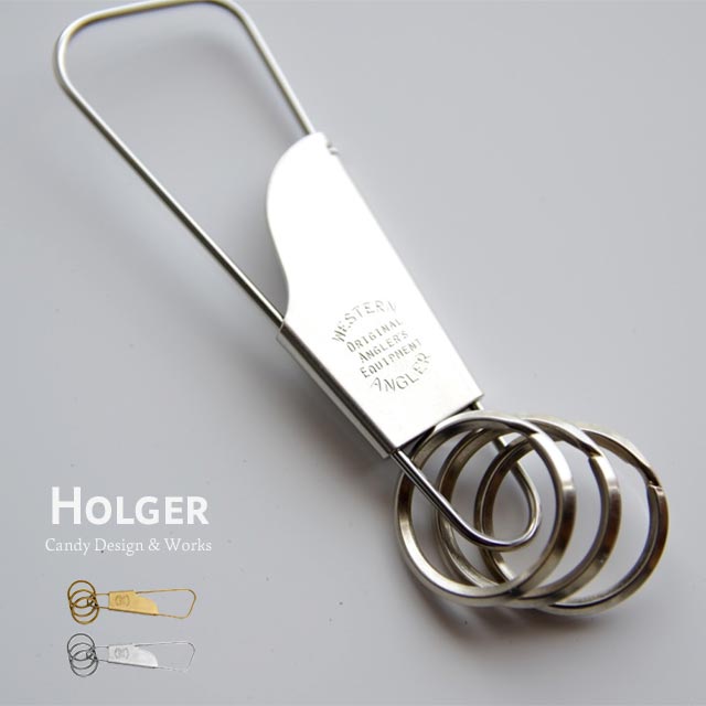 Holger ホルガー CANDY DESIGN & WORKS キャンディデザイン＆ワークス ブラス/ニッケル 真鍮製 キーリング キーホルダー WESTERN ANGLER WAK-01