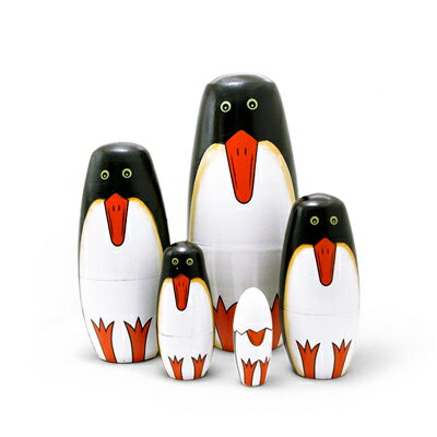 PENGUINRYOSHKA ペンギンリョーシカ ペンギンのマトリョーシカ 天然木 マトリョーシュカ オブジェ 置物