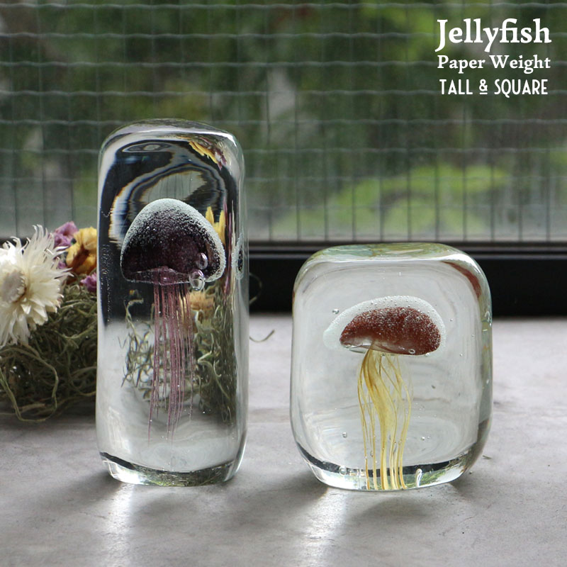 ジェリーフィッシュ ペーパー ウェイト HERE Jellyfish Paper Weight TALL/SQUARE トール スクエア クラゲ ガラス オブジェのサムネイル