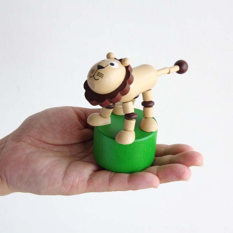 ウッデン プッシュアップ トイ ライオン Wooden Push Up Toy Lion DETOA チェコ 木製 オブジェ [2]