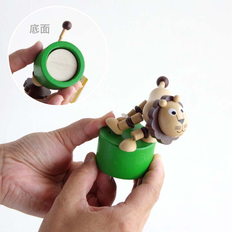 ウッデン プッシュアップ トイ ライオン Wooden Push Up Toy Lion DETOA チェコ 木製 オブジェ [3]