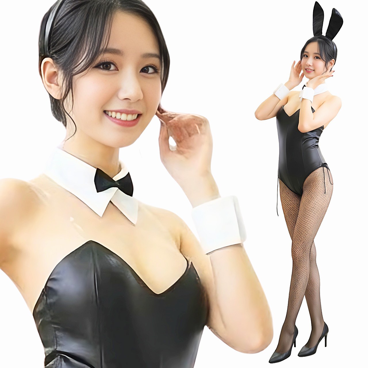 バニーガール コスプレ セクシー コスチューム 穴あき セクシーコスプレ ボンデージ オープンクロッチ レオタード ハイレグ フェイクレザー 大きいサイズ バニー うさぎ メイド服 コスプレ衣装 ランジェリー セット 女性 大人 衣装 仮装 黒 D137B
