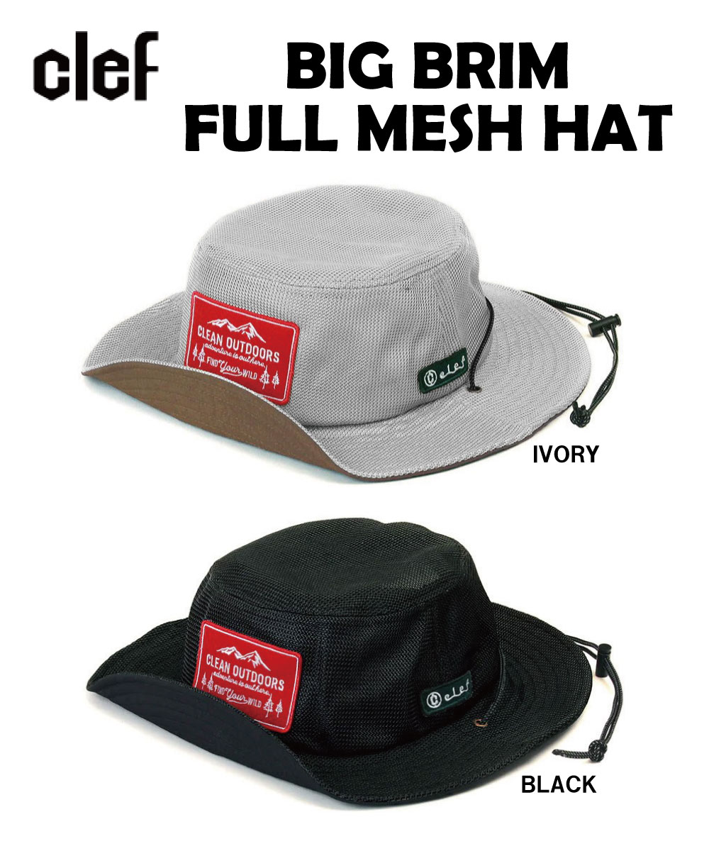 乐天商城 - CLEF クレBIG BRIM FULL MESH HATビッグ ブリム フル メッシュ ハット帽子アウトドア キャンプ
