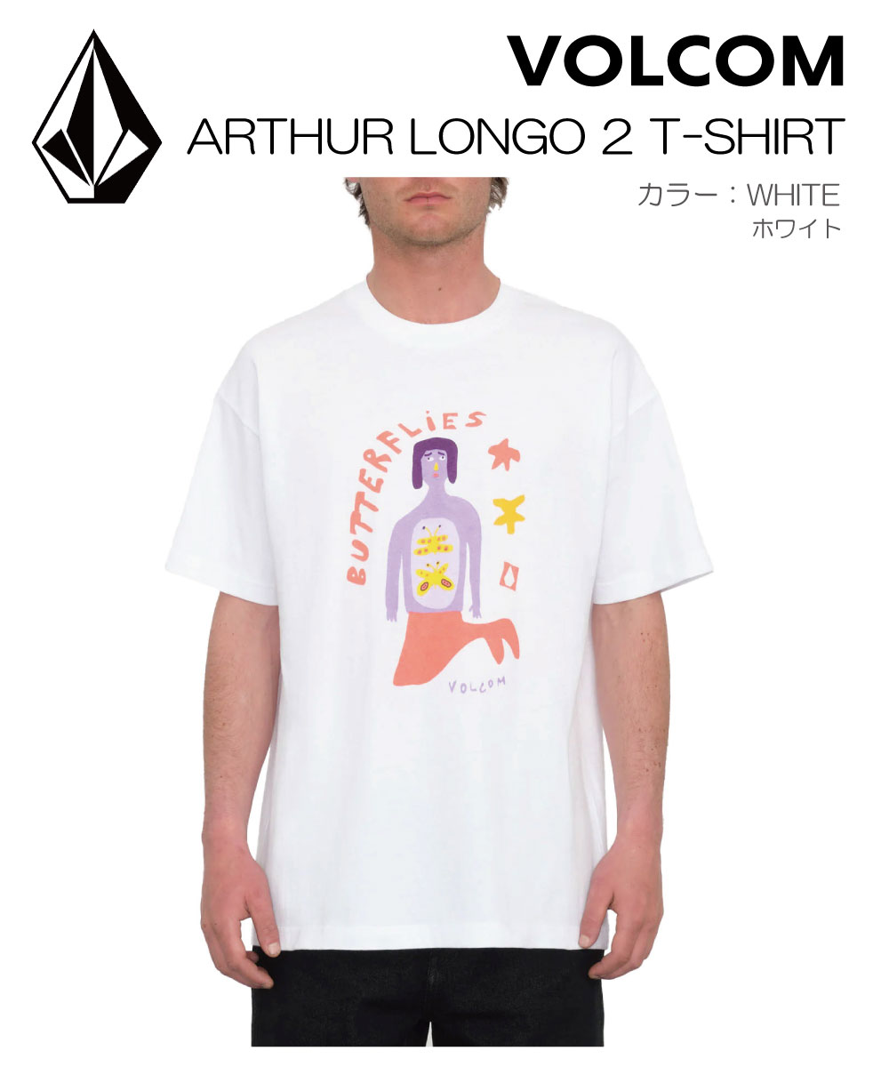 VOLCOM ボルコムARTHUR LONGO 2 T-SHIRTWHITEカラーアーティスト アーサー ロンゴTシャツ 半袖