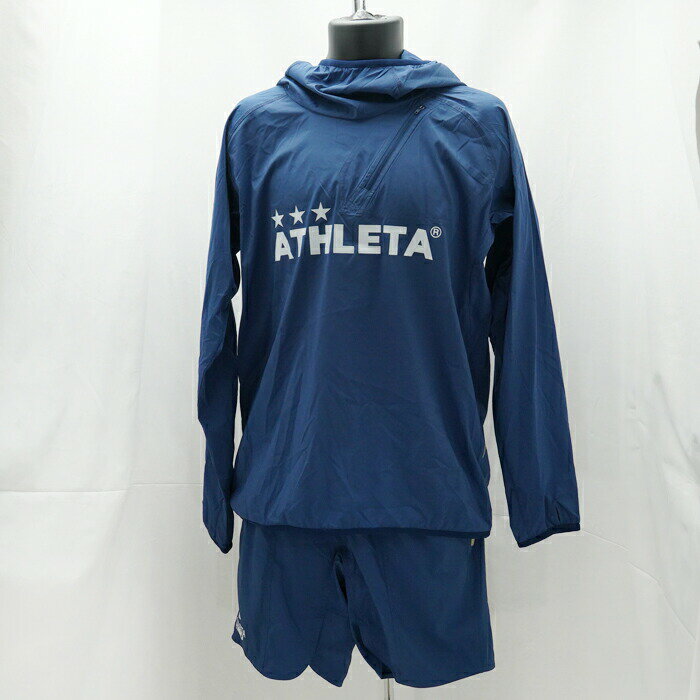 【アスレタ ハーフパンツ】ATHLETA　ストレッチウインドシェル　ストレッチウインドショーツ　上下セット　NVY/ネイビー　04132 04133