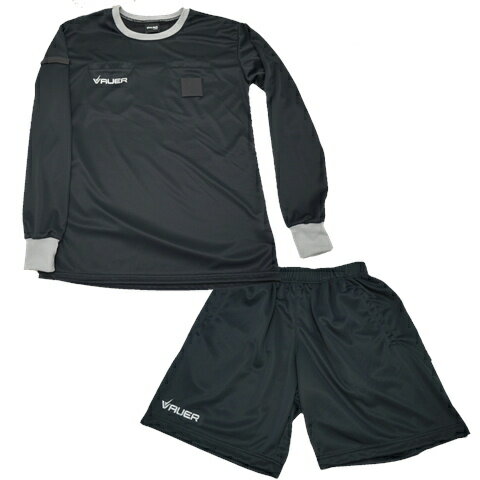 長袖 レフェリーウェア上下セット VAUER ブラック マジックテープ付き ポケット有り ヴァウアー 審判服 サッカー フットサル