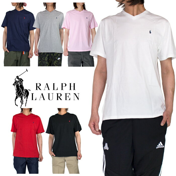 【ボーイズサイズ】ラルフローレン RALPH LAUREN Vネック半袖Tシャツ メンズ レディース 刺繍Tシャツ 小さいサイズ ヒップホップ ダンス ストリート ホワイト 白 ブラック 黒 ネイビー グレー ブルー レッド 赤 新生活 ギフト