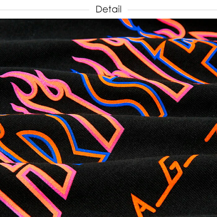 スラッシャー 半袖Tシャツ THRASHER Tシャツ フレイムロゴ スラッシャー THRASHER ロゴ ヒップホップ ストリート アメカジ 正規 ピンスト ファイヤーパターン レディース ブラック 黒 メンズ 父の日プレゼント