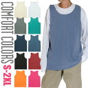 後染め タンクトップ 無地 コンフォートカラーズ COMFORT COLORS 半袖Tシャツ メンズ USAモデル 大きいサイズ 厚手 コットン スリー ブレス...