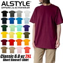 無地 Tシャツ メンズ 半袖tシャツ ALSTYLE アルスタイル 無地 Tシャツ 6.0オンス 大きいサイズ 綿100% ユニフォーム チームTシャツ ペア ...