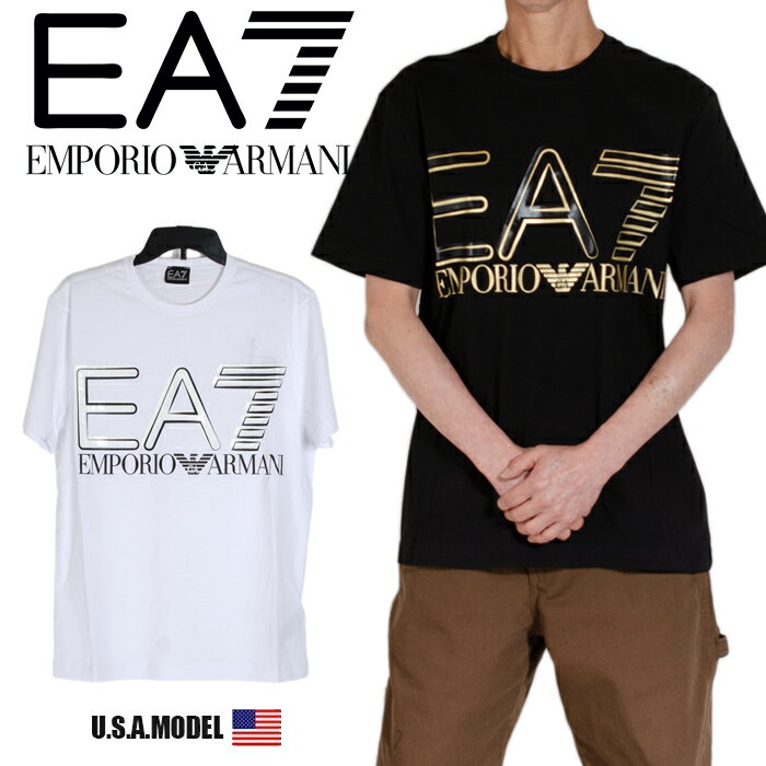 エンポリオアルマーニ エアセッテ Tシャツ EMPORIO ARMANI EA7半袖 Tシャツ メンズ レディース 大きいサイズホワイト 白 ブラック 黒 ゴールド 正規 Tシャツ アメカジ コットン100％ プレゼント