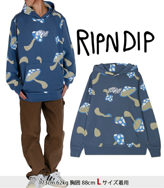 リップンディップ パーカー ロゴ RIPNDIP スウェット プルオーバー ヒップホップ ストリート アメカジ 正規 レディース メンズ キノコ マッシュルーム ネコ 猫 スケーター ストリート ゆったり ビッグシルエット オーバーシルエット 裏起毛 バレンタインプレゼント