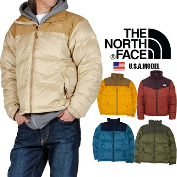 ノースフェイス THE NORTH FACE ダウンジャケット メンズ フード付き アメカジ カーキ オリーブ ネイビー ブルー 防風機能 無地 ヌプシ Nupts 大きいサイズ 大きめ 防寒 アウター ブランド キャンプ アウトドア ファッション イエロー ブラウン 黄色 茶色