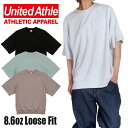 ルーズフィット Tシャツ スウェット トレーナー 半袖 裏パイル UNITED ATHLE ユナイテッドアスレ 半袖Tシャツ Tレディース メンズ 無地 半袖Tシャツ 男女兼用 KPOP おしゃれ アメカジ ビッグシルエット大きめ ゆったり ヴィンテージ風 こなれ感 ラグラン 5195-01