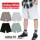 UNITED ATHLE ハーフパンツ ユナイテッドアスレ スウェット イージーショーツ 黒 ブラック グレー ベージュ グリーン メンズ アメカジ スポーツ 部屋着 ルームウェア アウトドア ストリート ルーズフィット 5196-01 父の日プレゼント