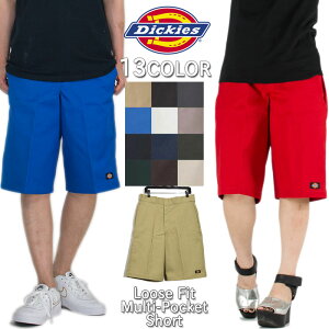 ディッキーズ ハーフパンツ Dickies ハーフパンツ ディッキーズ 42283 ストリート ハーフパンツ ライブ フェス 13 ブラック ホワイト レッド カラー 黒 白 赤 メンズ レディース XL XXL LL 2L 3L 4L 5L USAモデル 大きいサイズ デッキーズ イベント バレンタインプレゼント